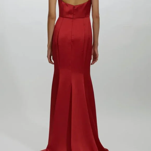 Amsale Tatia GB212S Bridesmaid Dress (Gunmetal - Fluid Satin) Size 6 - Picture 3 of 6